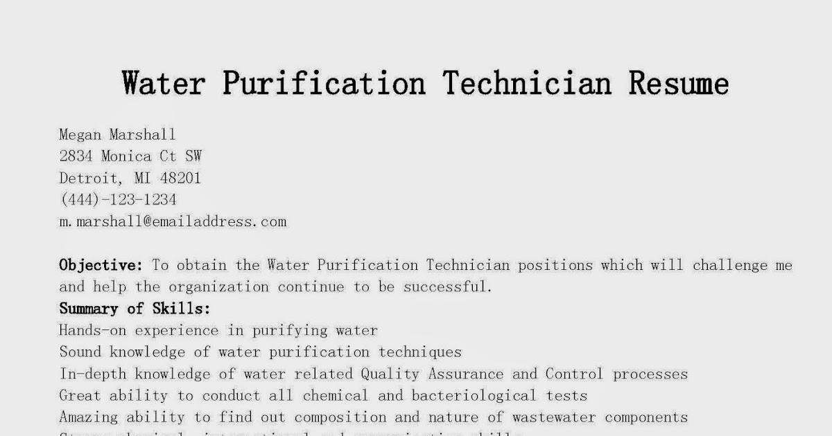 water quality technician resume 28 images resume sles sle