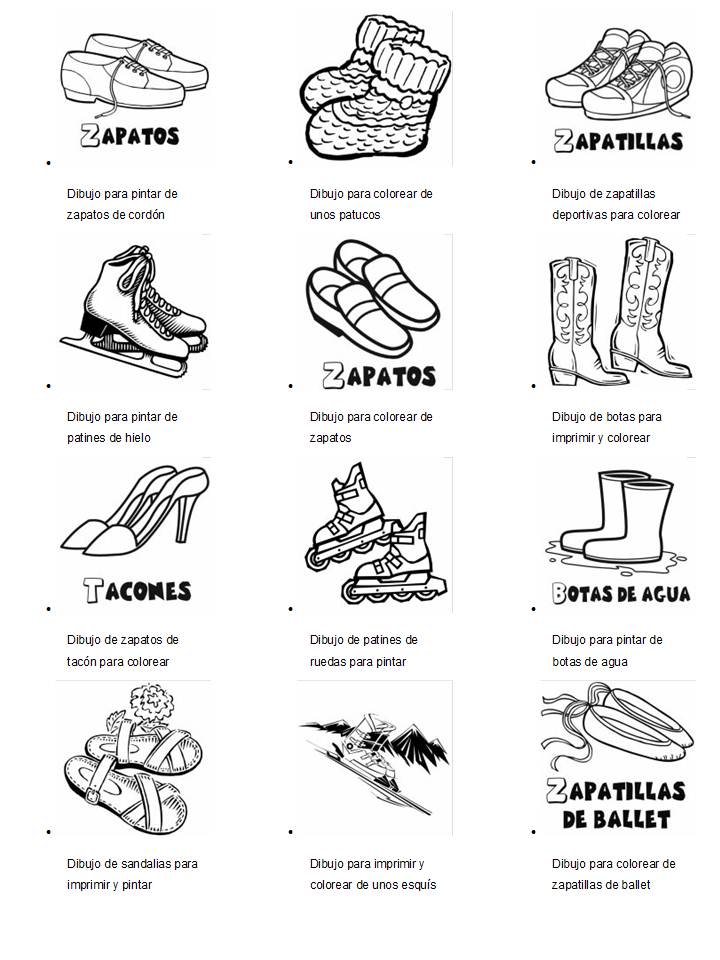 Featured image of post Zapatos Dibujo Para Colorear Dibujos para colorear para ni os