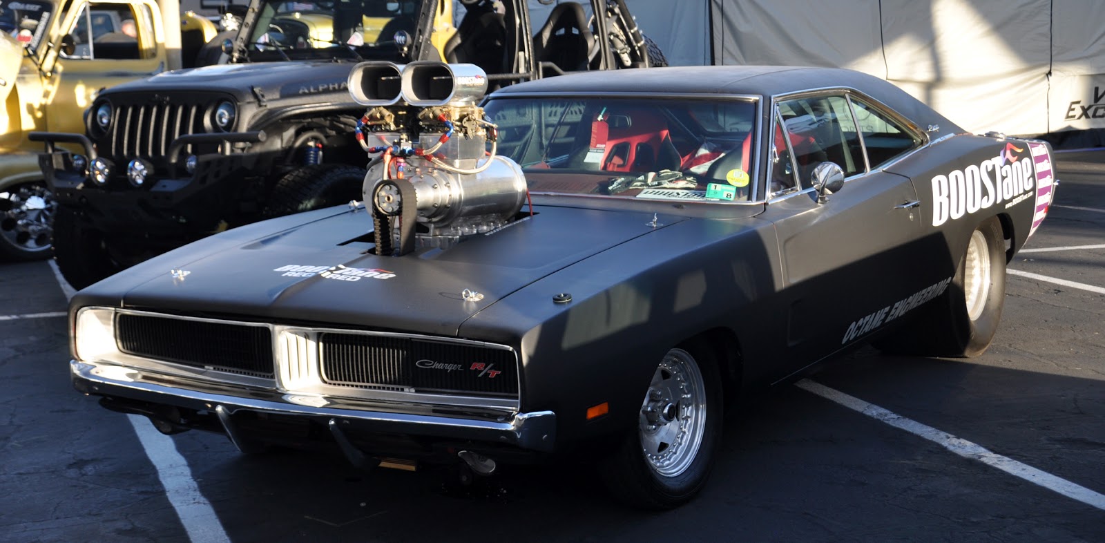 Boostane put one crazy big ass blower on their 1969 Charger.