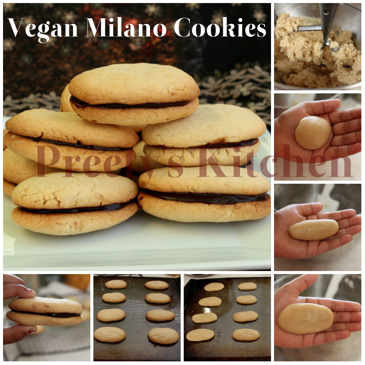 Preety's Kitchen Vegan Milano Cookies / Eggless Cookies Recipe (Step