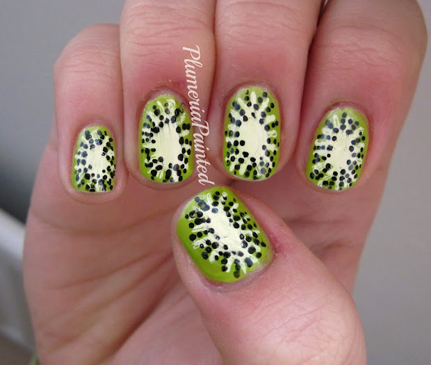 plumeriapainted kiwi nail art