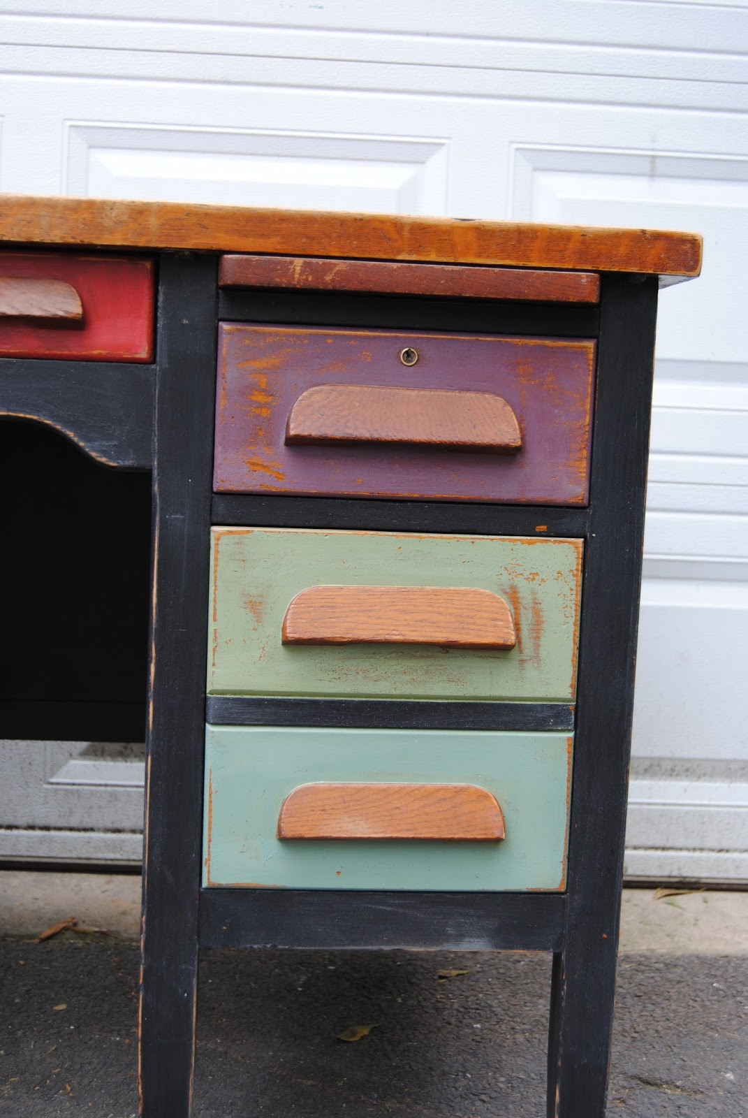 { Colorfully Painted Desk } The Painted Home by Denise Sabia