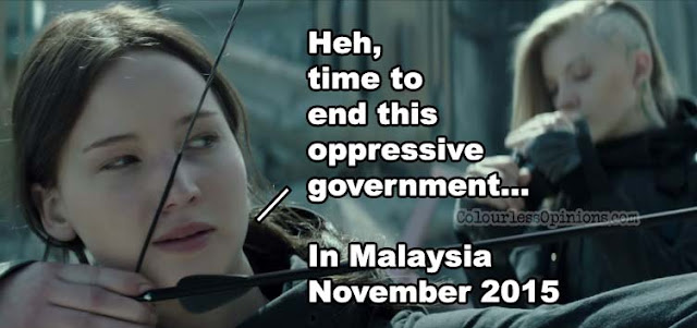Jangan perasan ah, Jib & co. Just a movie blog here... Hunger Games Mocking Jay 2 meme malaysia government