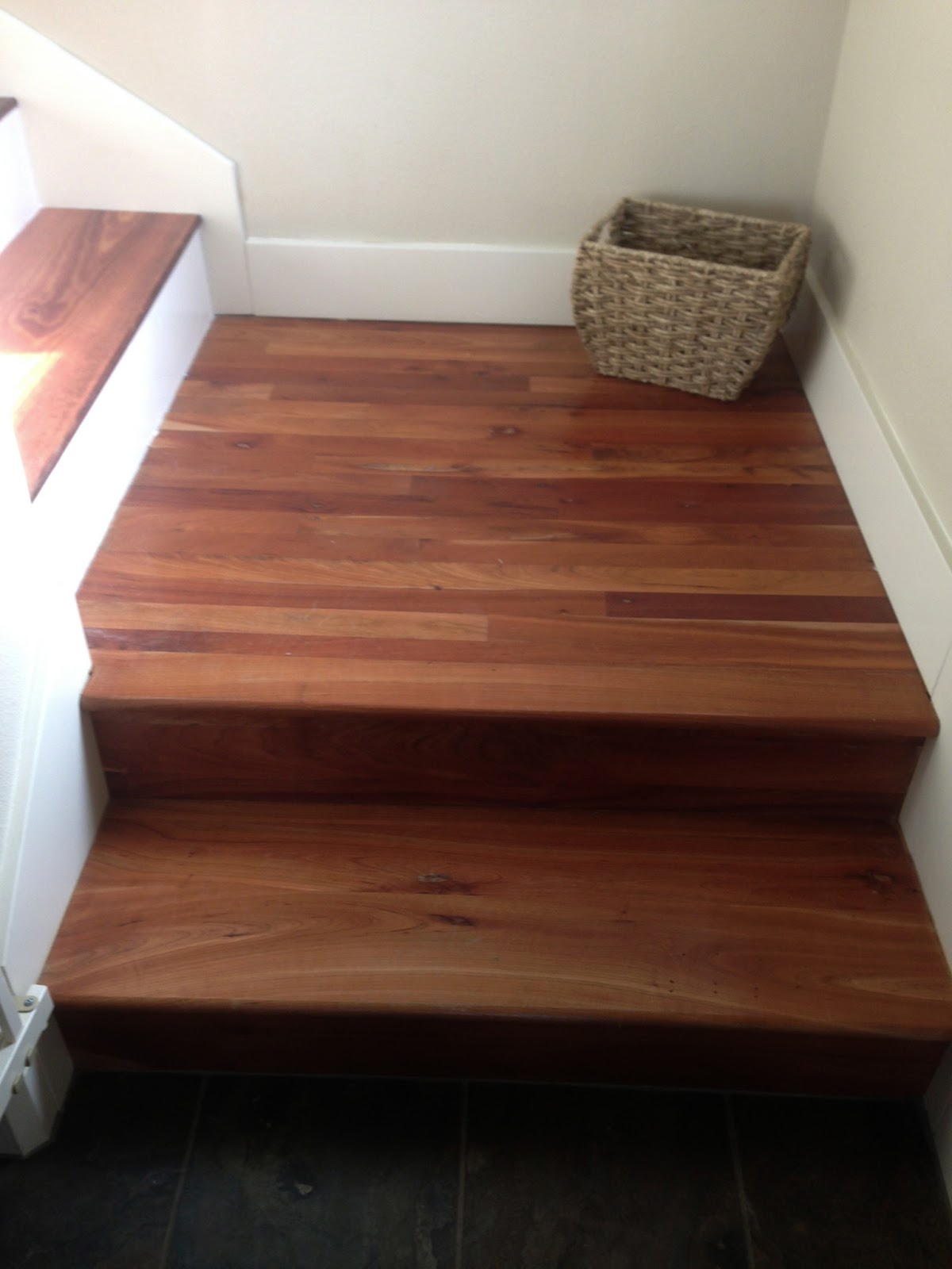 Newly Domestic Staircase Re do From Carpet to Hardwoods