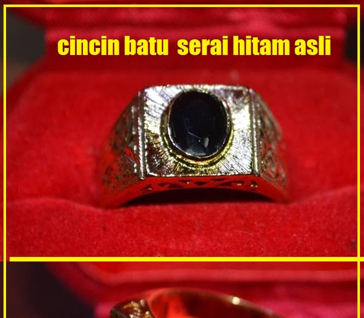 CINCIN BATU SERAI HITAM ASLI SEPUH EMAS