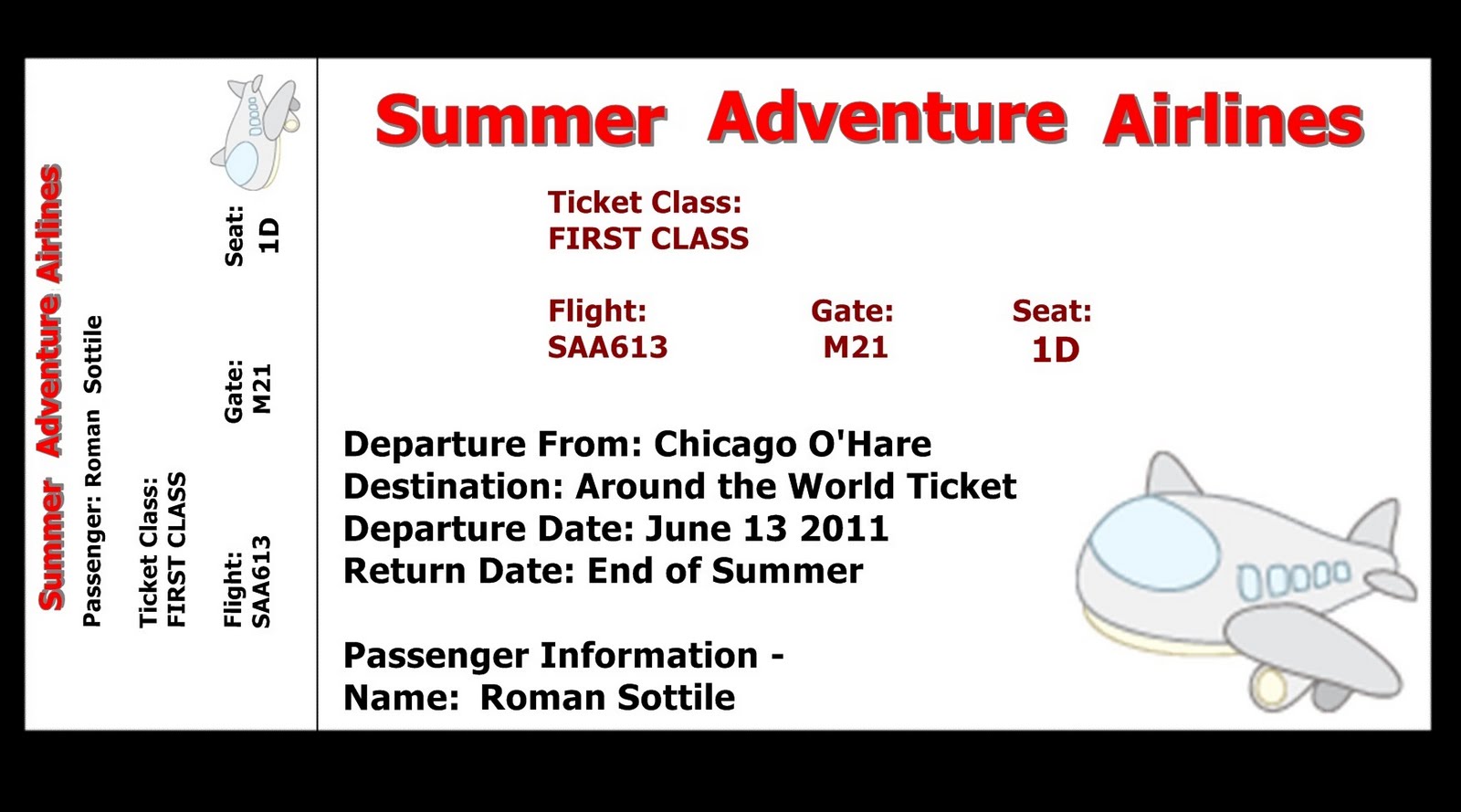 templates for tickets
