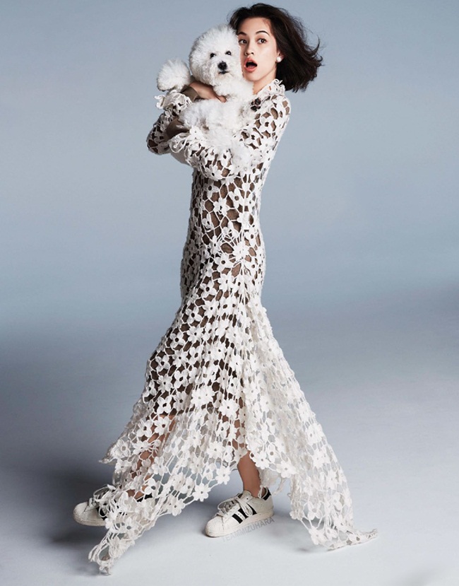 Stella McCartney 2015 AW White Marguerite Daisy Flowers Lace Dress Editiorials