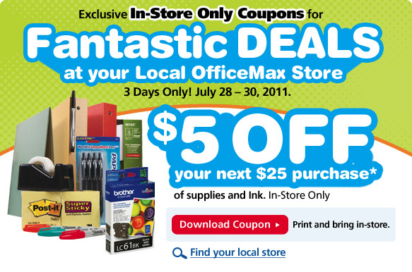 Office max coupons ink