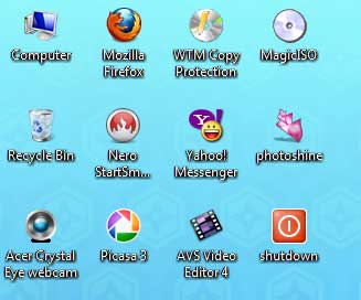 icon shortcut di desktop