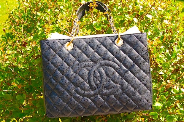 CHANEL Grand Shopping Quilted Caviar Leather GST Tote Bag Black