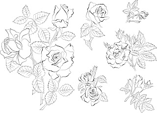 手書きで描いた薔薇素材 hand-painted roses vector material イラスト素材