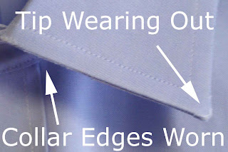 Collar edges and tip worn out