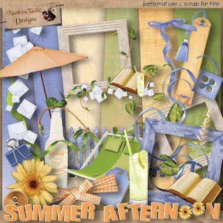Free scrapbook mini kit "Summer Afternoon" from Nutkintailz