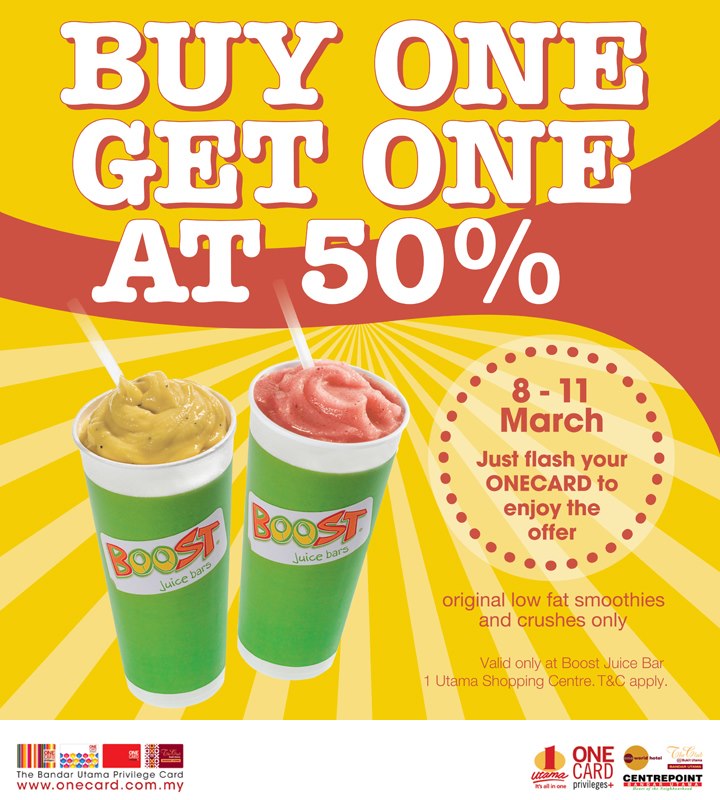 BestLah Boost Juice Bars 1 Utama Buy 1 Get 1 At 50 Off (8 11 Mar)