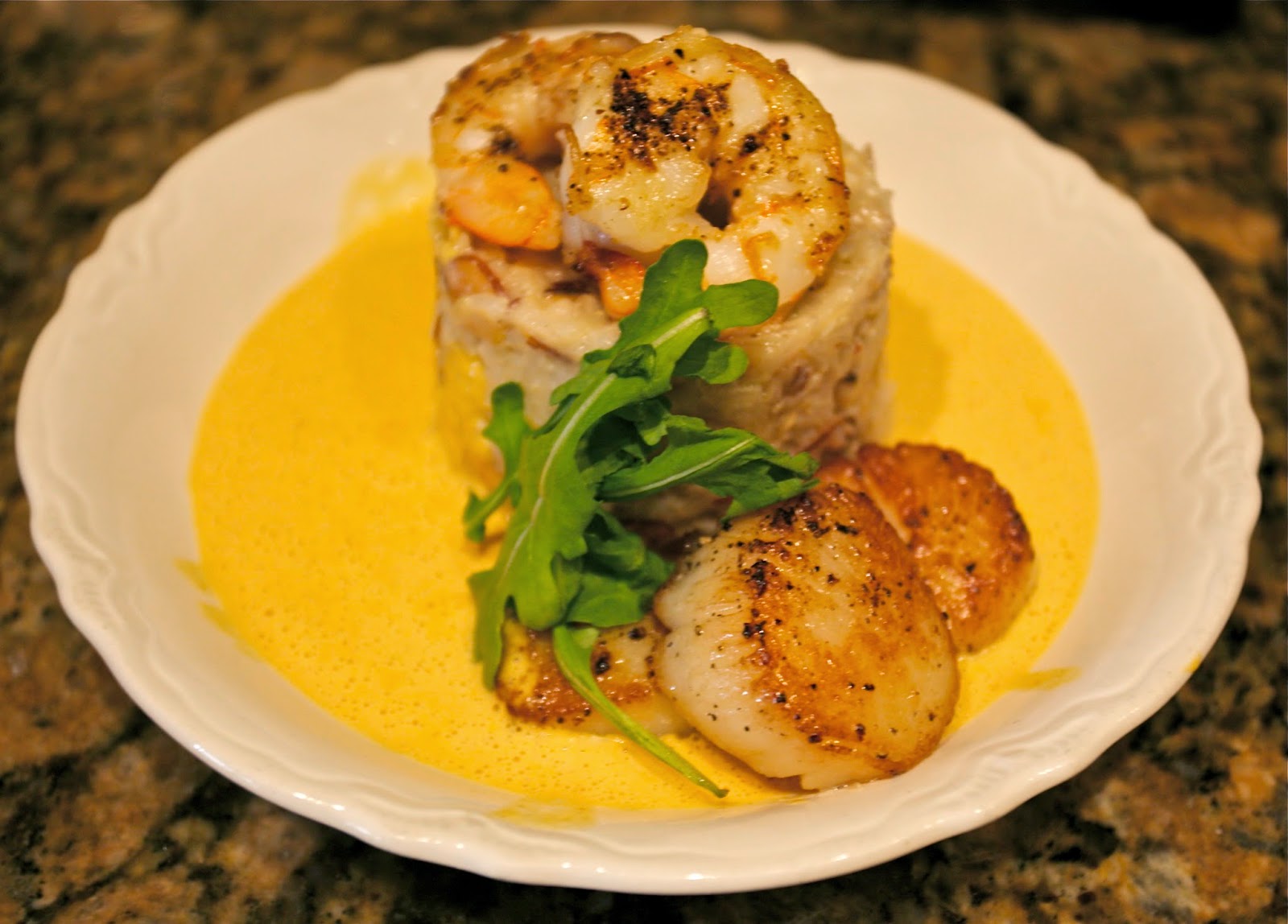 Coconut Curry Shrimp and Scallops Over Island Rice