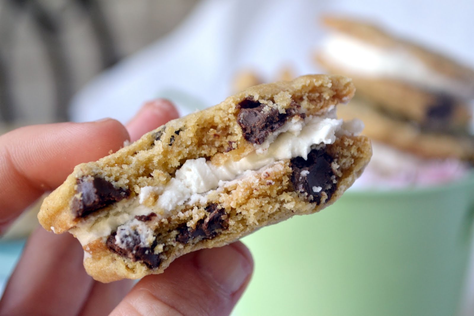What Katie's Baking Chocolate Chip Cookie Sandwiches with Cream Filling