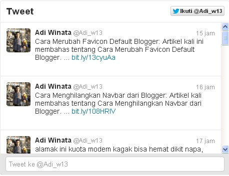 Contoh widget Twitter widget twitter,twitter,jejaring sosial