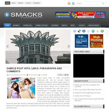 Smacks blog template. template image slider blog. magazine blogger template style. wordpress theme to blogger