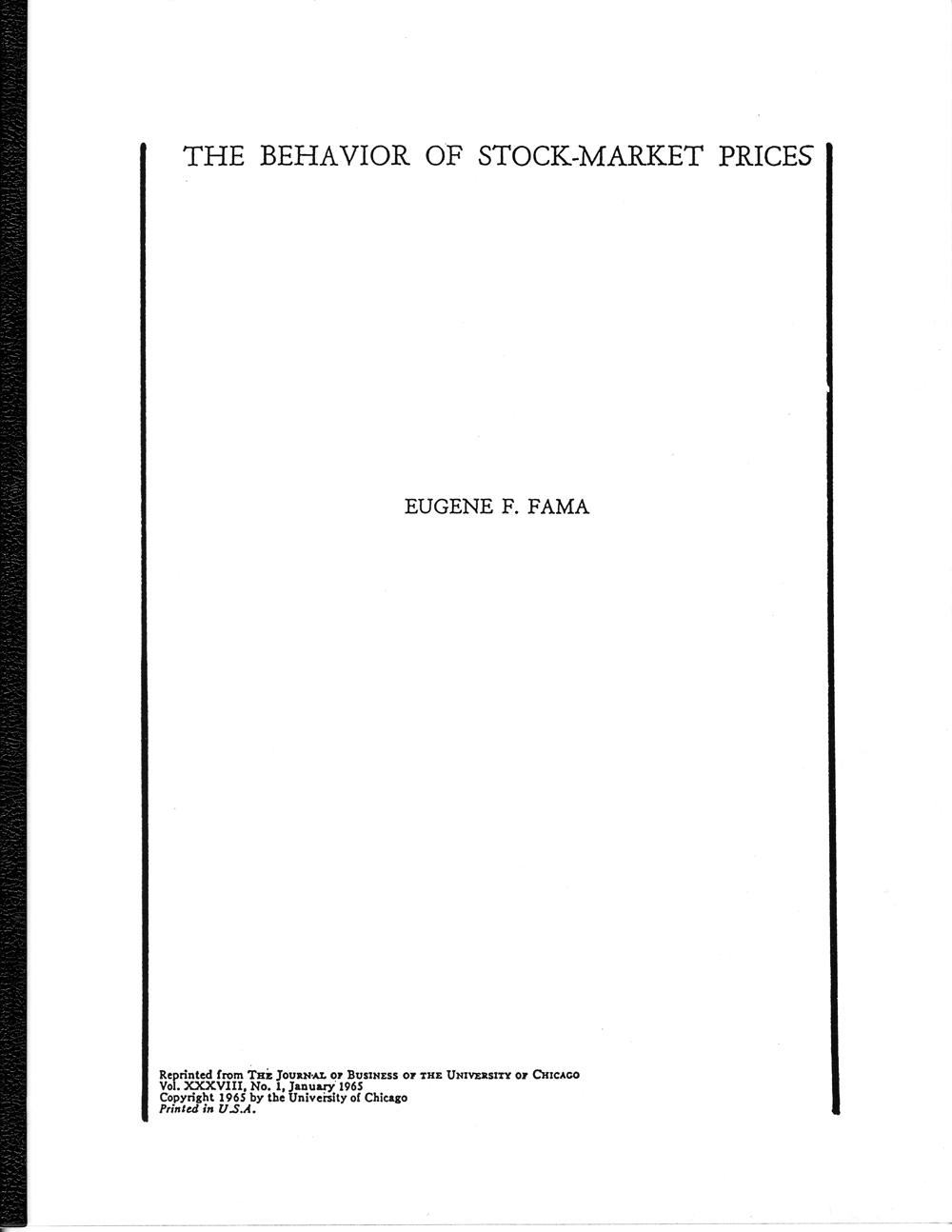 the behavior of stock-market prices fama 1965
