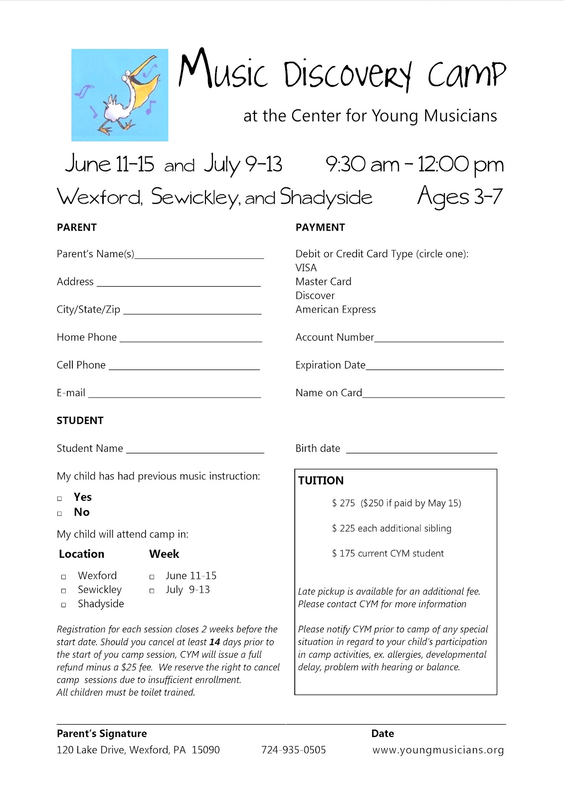 summer c registration form template take note discovery c 2012 registering now summer c registration form template take note discovery c 2012 registering now