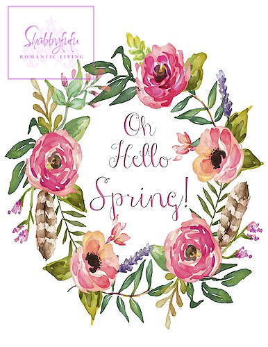 Free Spring Printable Wreath - shabbyfufu.com