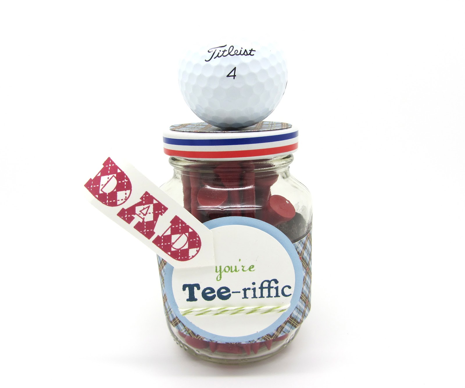 PinkBlingCrafter Recycled Golf TeeJar for Dad....