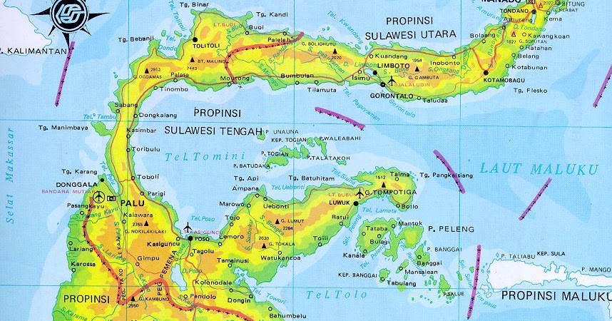 AMAZING INDONESIA SULAWESI ISLAND MAP