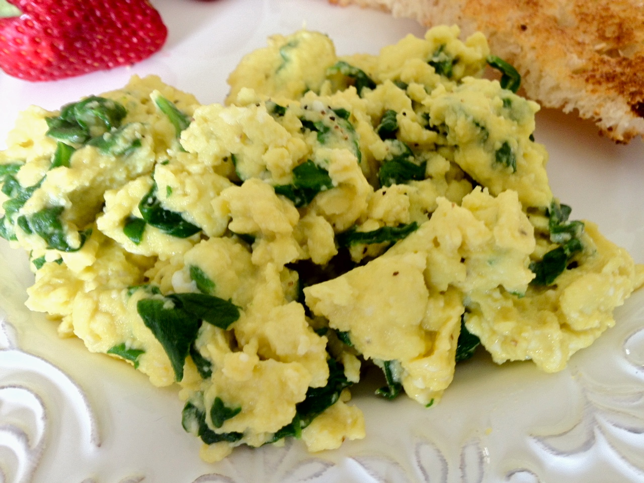 cook a mama Spinach Ricotta Scrambled Eggs