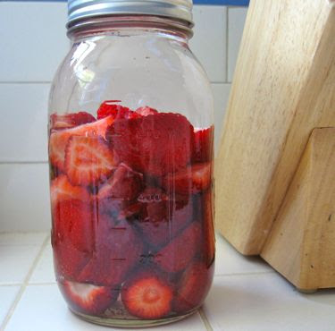 homemade strawberry schnapps, strawberry infused vodka