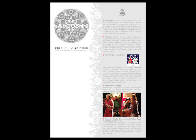 Folder informacyjny zespołu babooshki (2012)