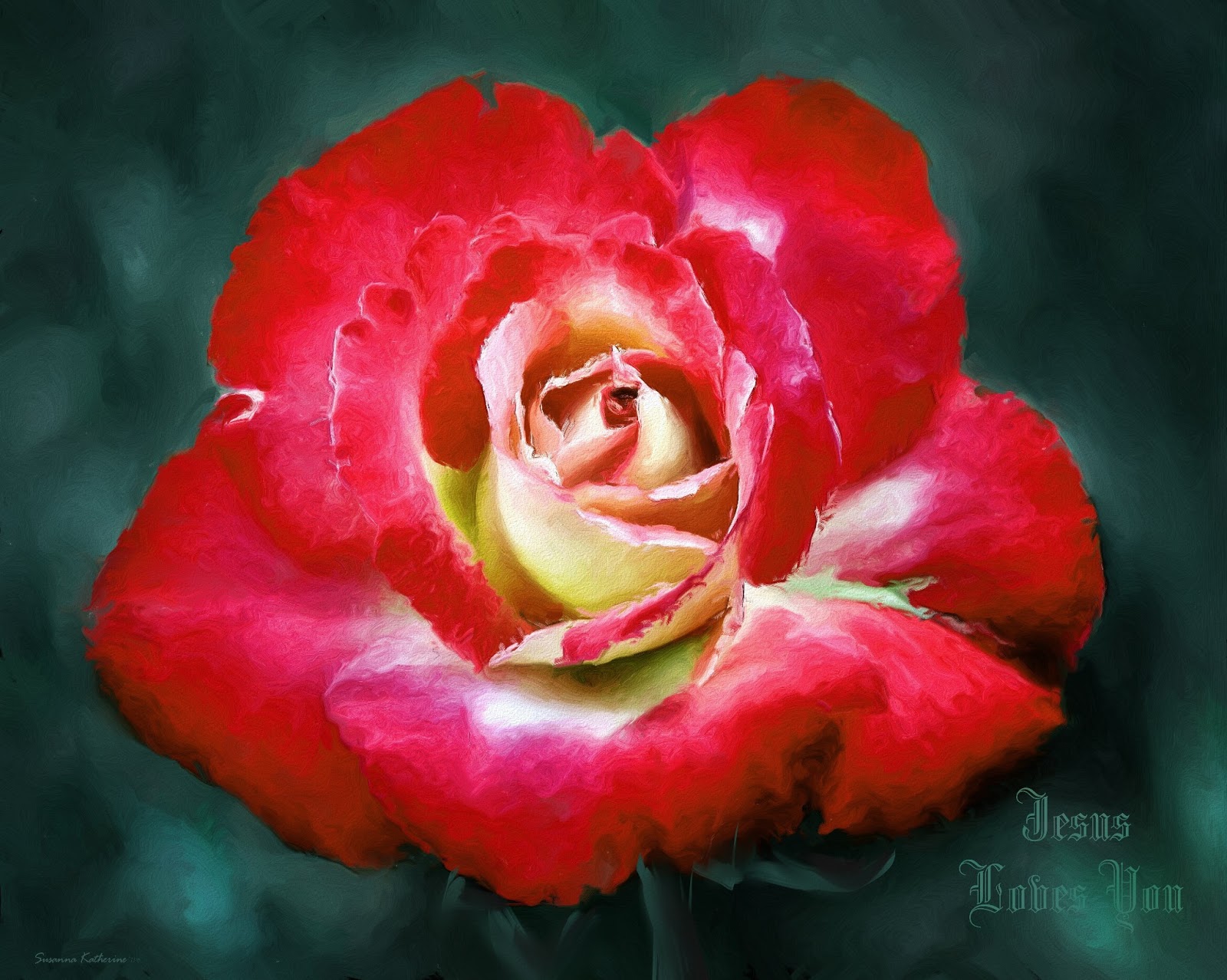 Gallery For > Red Rose Paintings