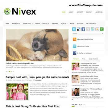 Nivex blog template. template image slider blog. magazine blogger template style
