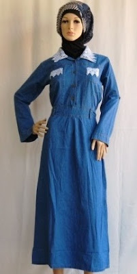 Tampil Cantik dengan Gamis Jeans Renda GJ1090-1 Tampil Cantik dengan Gamis Jeans Renda GJ1090-1