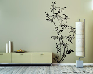 sticker mural d'une branche bambous chinoises pour une décoration 100% zen