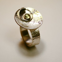 Bague argent "Soleil" pierre semi-précieuse péridot
