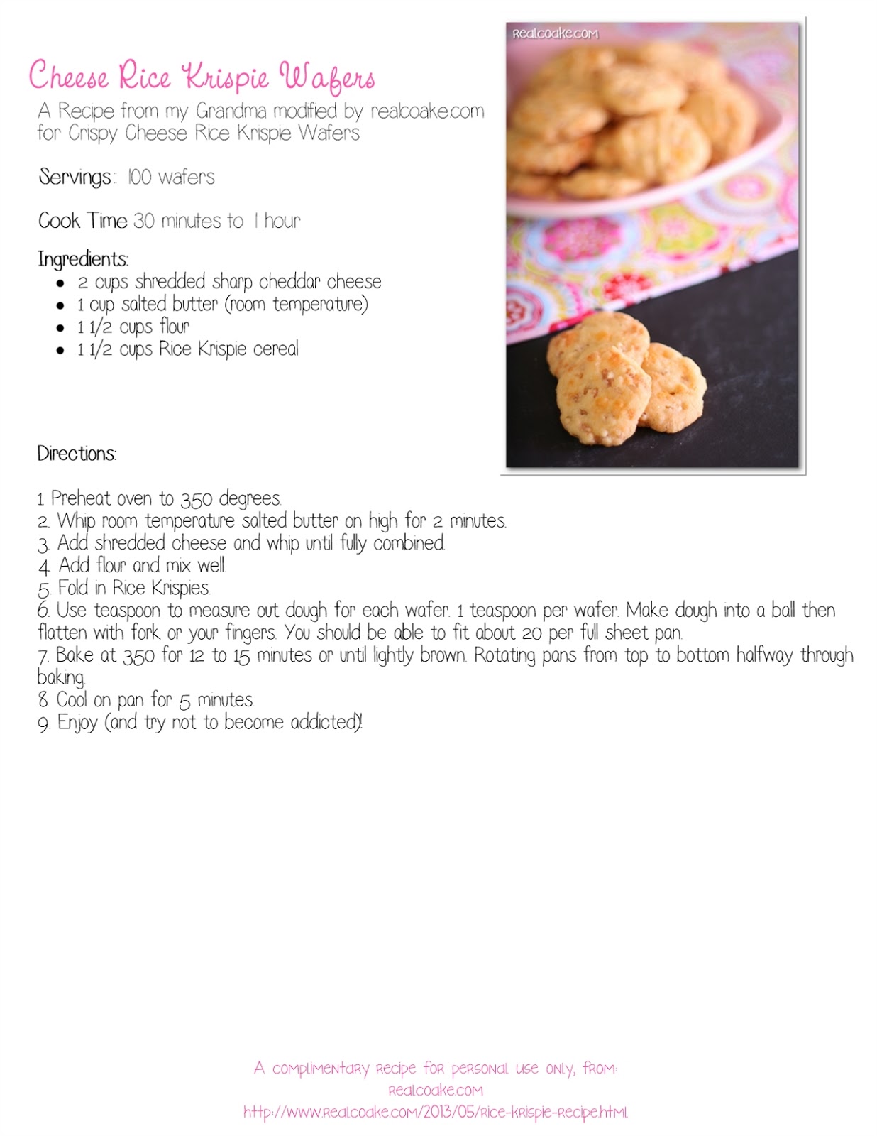 Rice Krispie Recipe {Cheese Rice Krispie Wafers) The Real Thing with the Coake Family