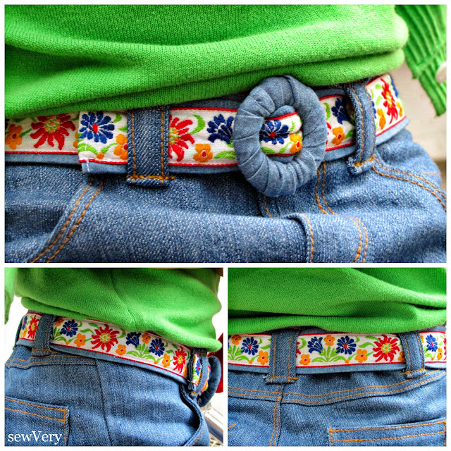 sewVery Reversible Vintage Trim Fabric Belt Tutorial