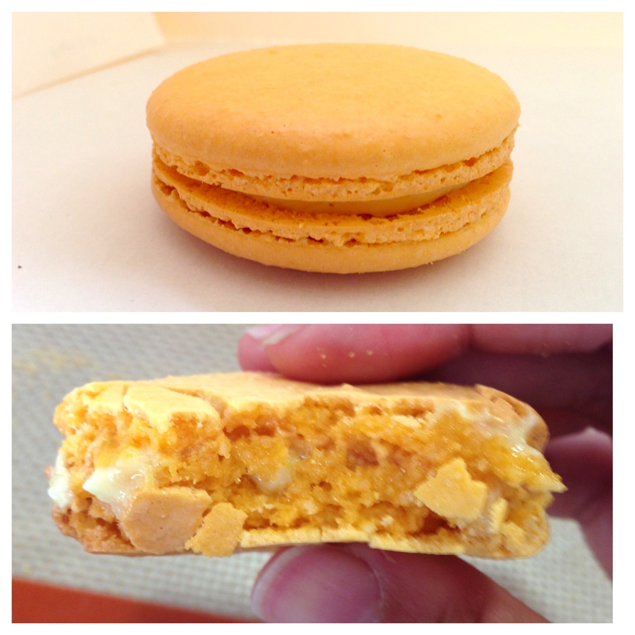 Love and Macarons. Mango Macarons with a Mango Swiss Meringue