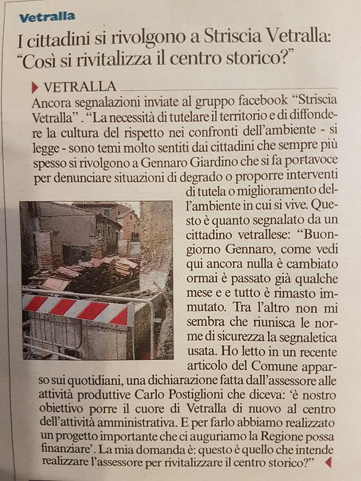 i cittadini si rivolgono a striscia vetralla