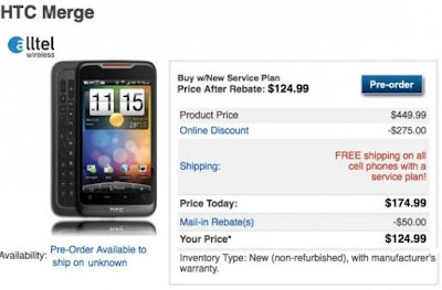 HTC Merge Dual-Mode CDMA-GSM Android Smartphone - Cdma Tech