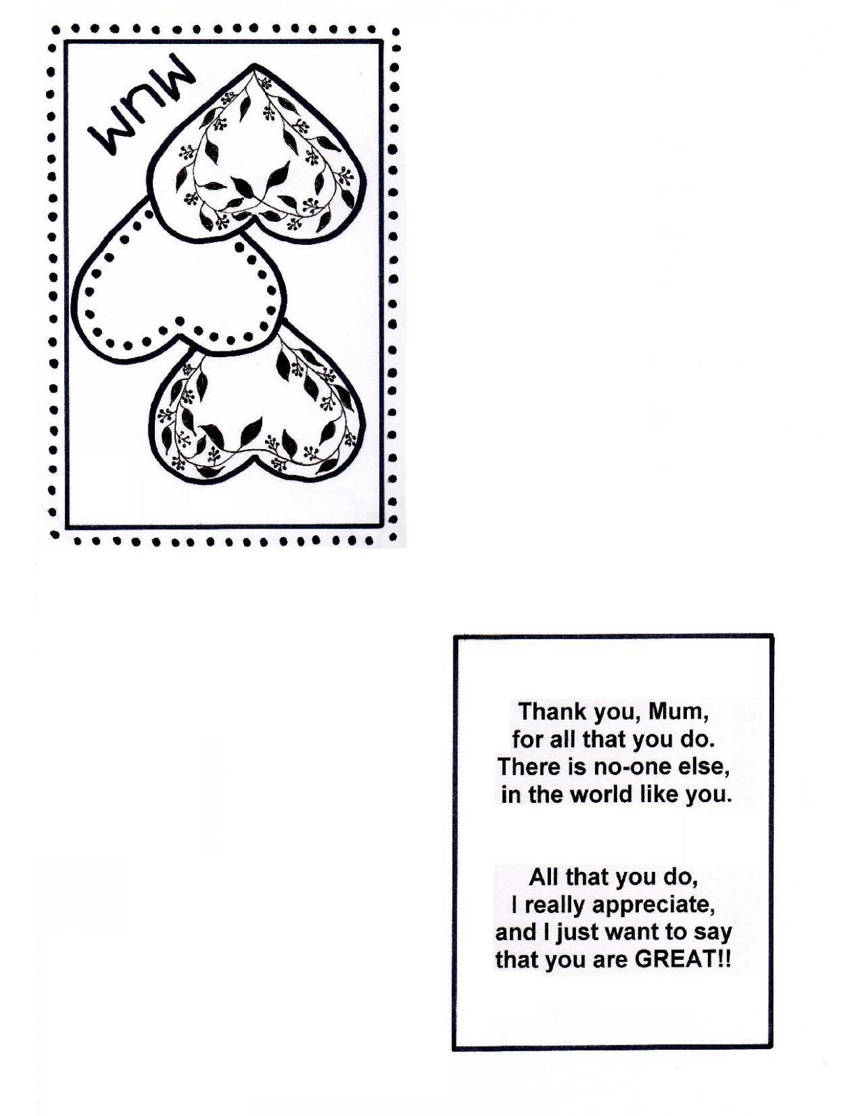 Mother's day coupon card template