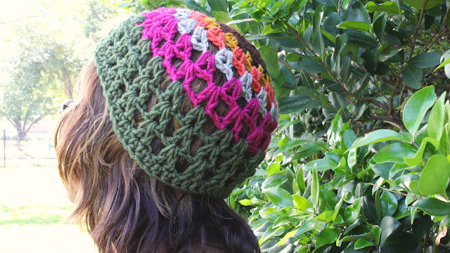DIY: Free Crochet Pattern // Multi-Colored Crochet Hat.