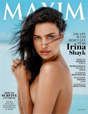 Irina Shayk topless in Maxim USA July/August 2014