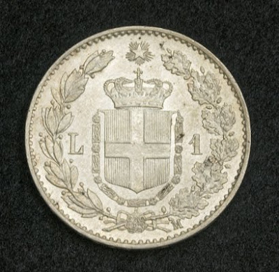 World coins Italy 1 Lira Silver Coin