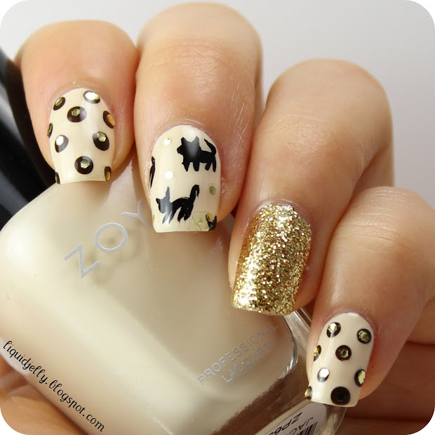 liquid jelly cat print nail art
