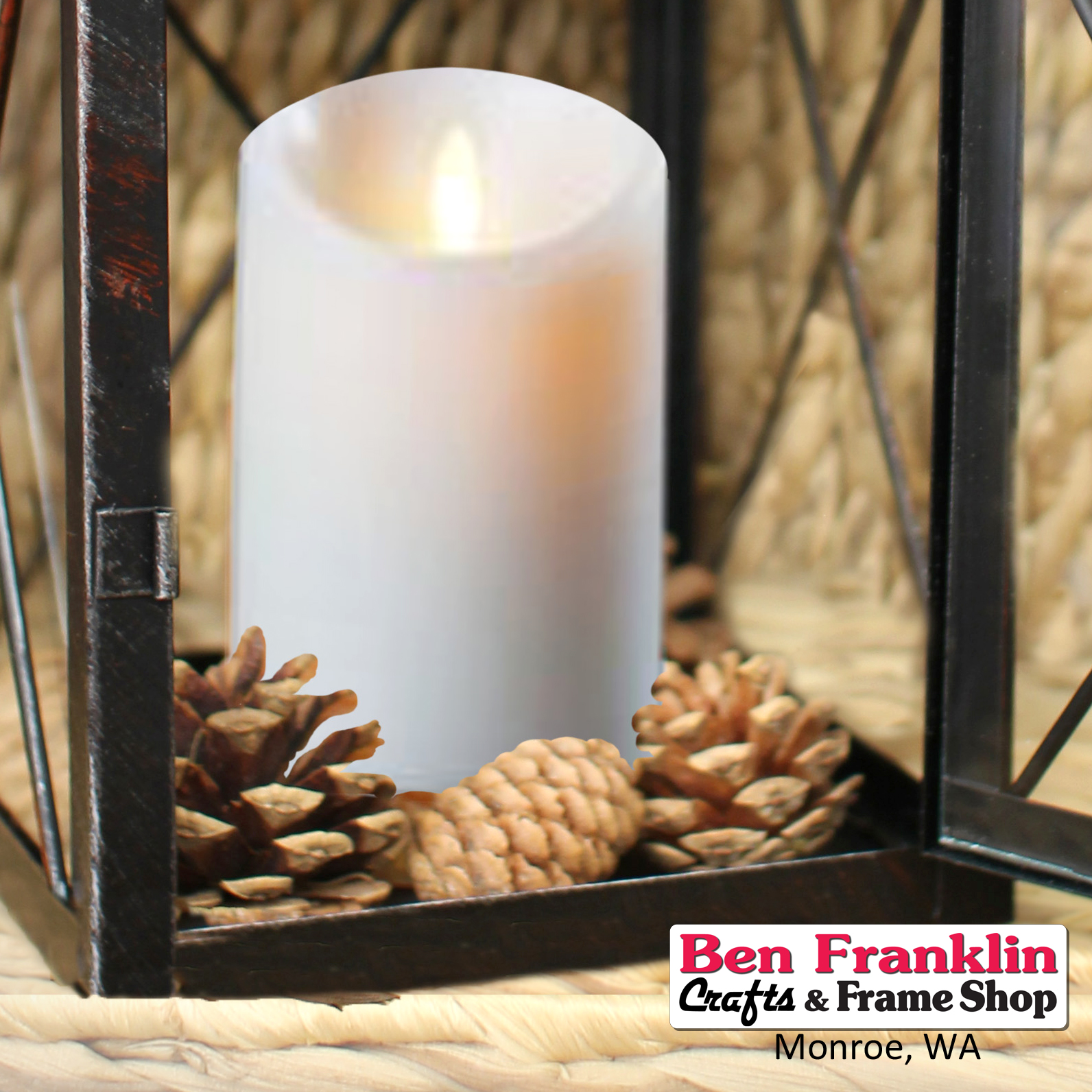 Ben Franklin Crafts and Frame Shop, Monroe, WA DIY Fall Lantern using