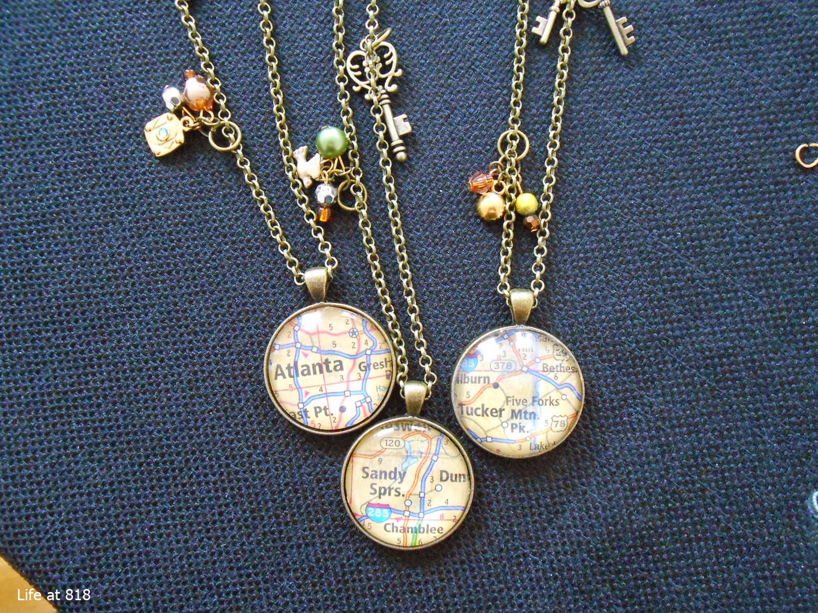 Life at 818 Crafty Map Pendant Necklace