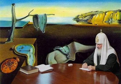 the patriarch and his missing watch shopped into Dali's Persistence of Memory