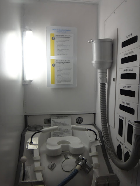 Toilet in the Space craft display at Space and Air Museum in Washington DC, USA Toilet in the Space craft display at Space and Air Museum in Washington DC, USA