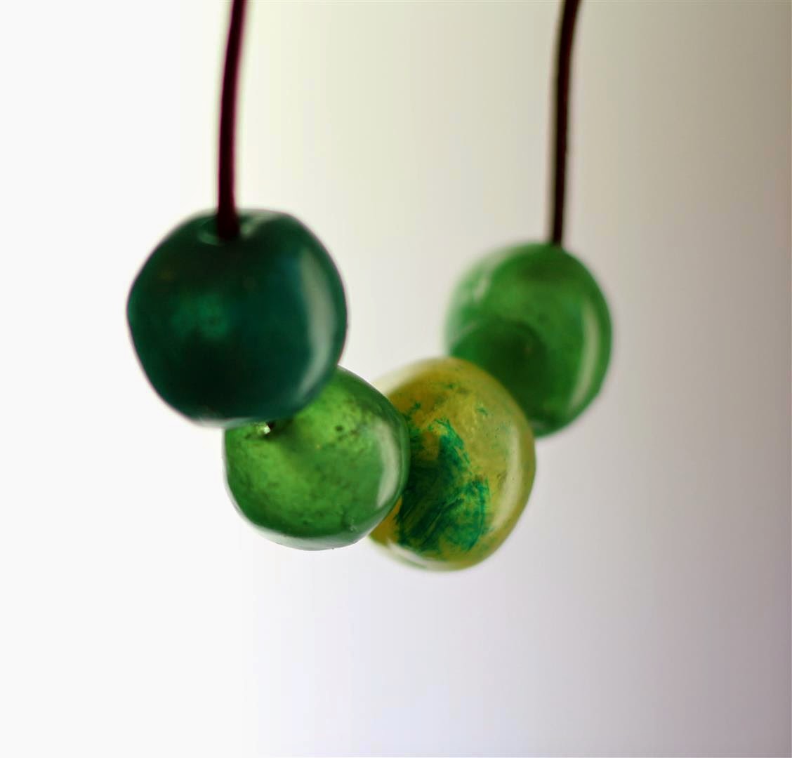 emuse Faux seaglass beads using polymer clay